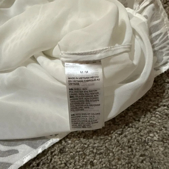 White House Black Market‎ Medium Zebra Overlay Sheer Office Career Bell Sleeve - Picture 9 of 12